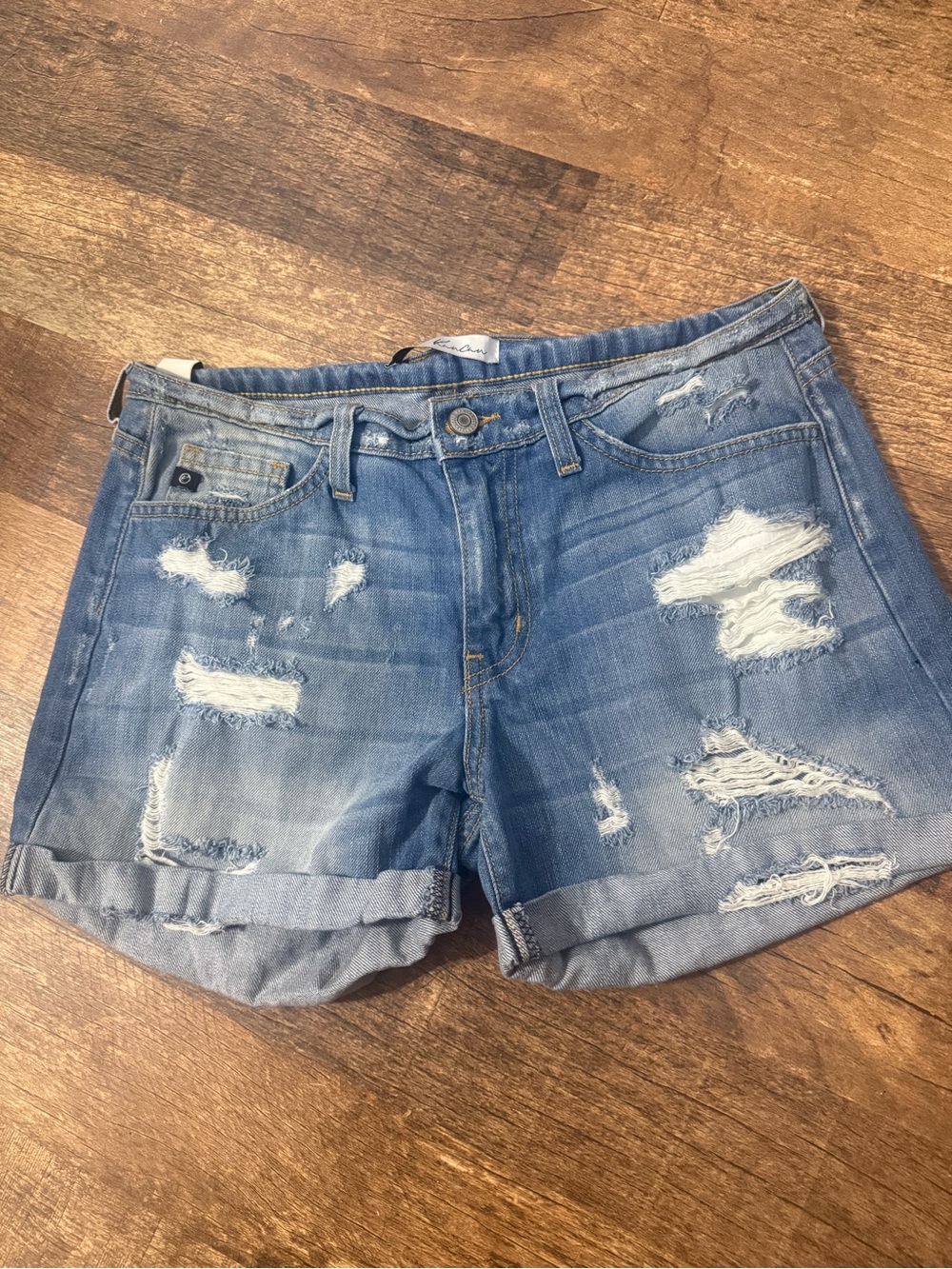 KanCan high rise Distressed Women's Denim Shorts - Blue